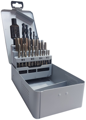 НАБОР МЕТЧИКОВ РУЧНЫХ СО СВЕРЛАМИ И ВОРОТКОМ М3 М12, 29ШТ   бывший арт. 5997792072
